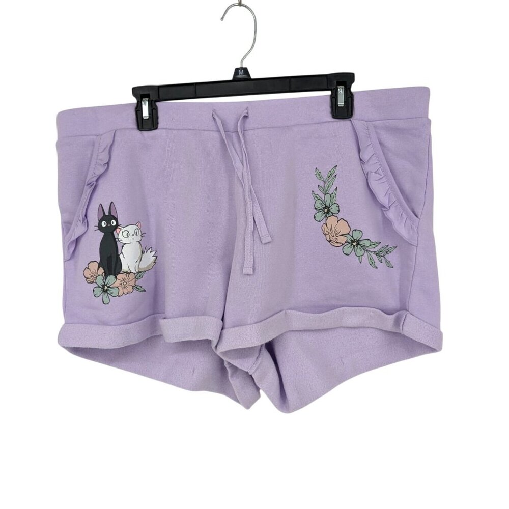 Kikis Delivery Service Jiji Cat Lounge Shorts Kawaii Anime Ruffle Pocket Size 2X